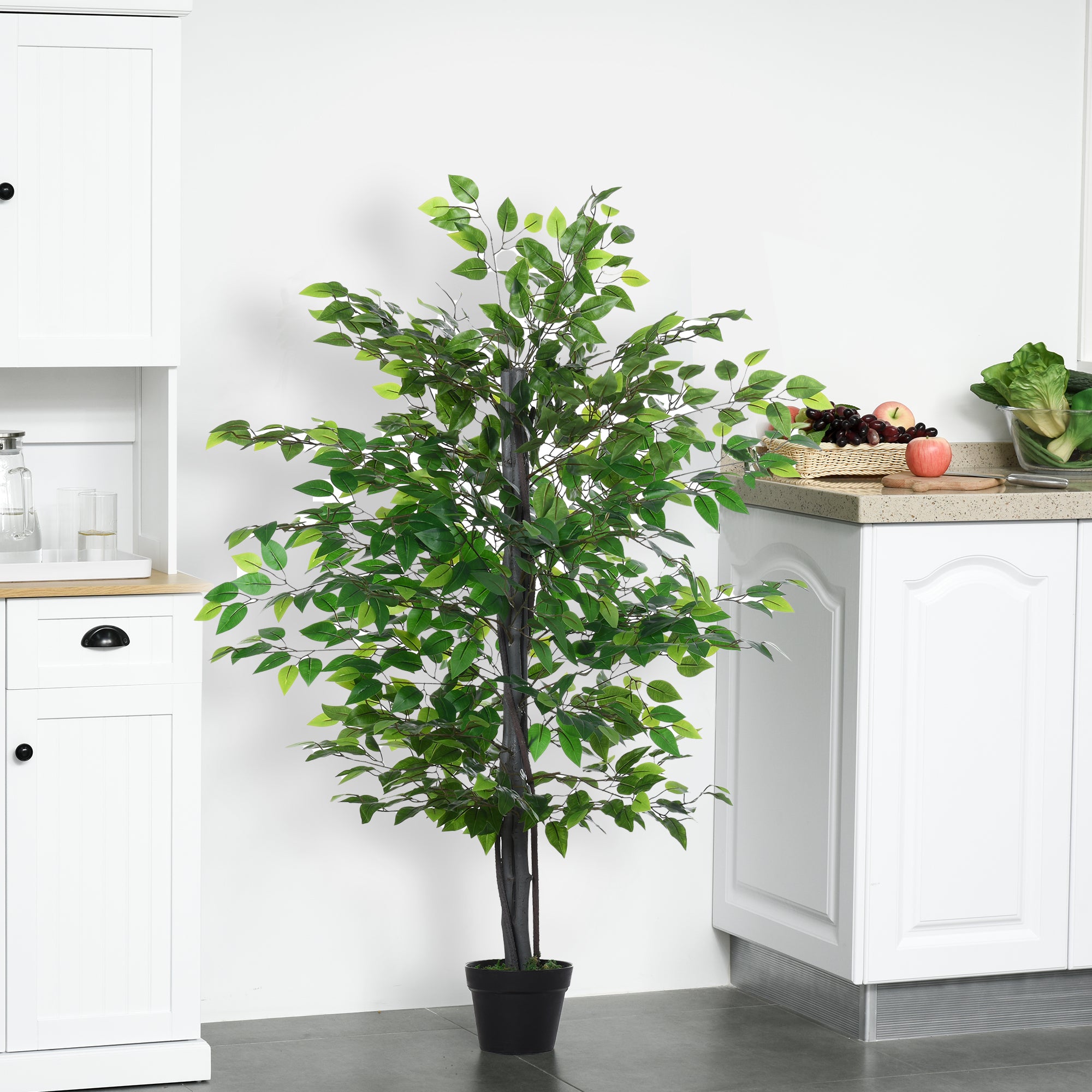 Set Of 2 Artificial White Rose Plants